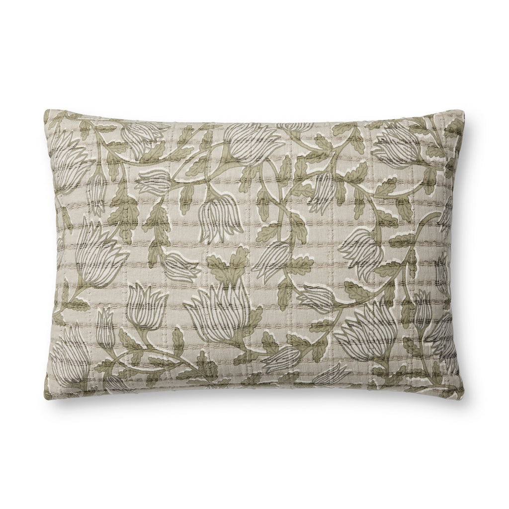 Jean Stoffer x Loloi, Natural / Sage Pillow