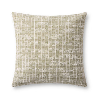 Magnolia Home by Joanna Gaines x Loloi Killian Green / White Pillow