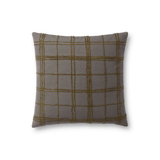 Jean Stoffer x Loloi Edward Charcoal / Olive Pillow
