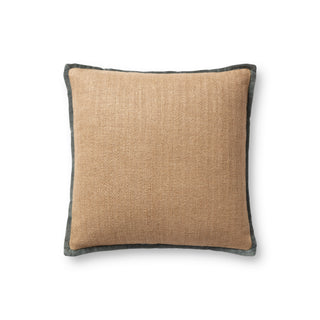 Amber Lewis x Loloi Aveline Natural / Blue Pillow