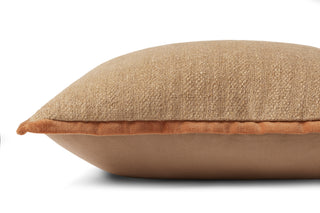 Amber Lewis x Loloi Aveline Natural / Rust Pillow