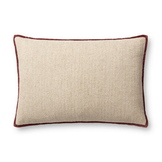 Amber Lewis x Loloi Aveline Ivory / Wine Pillow