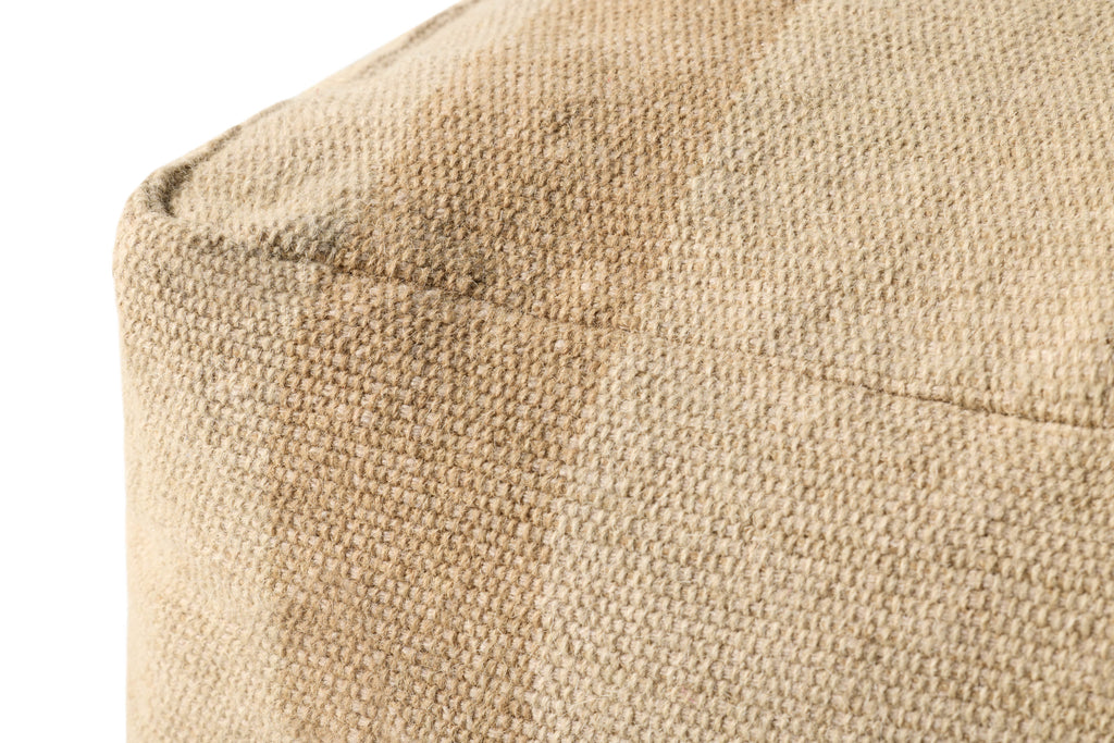 Leanne Ford x Loloi Rosemoor Beige 24" x 24" x 13" Pouf - LFPF001 - 24" x 24" x 13"