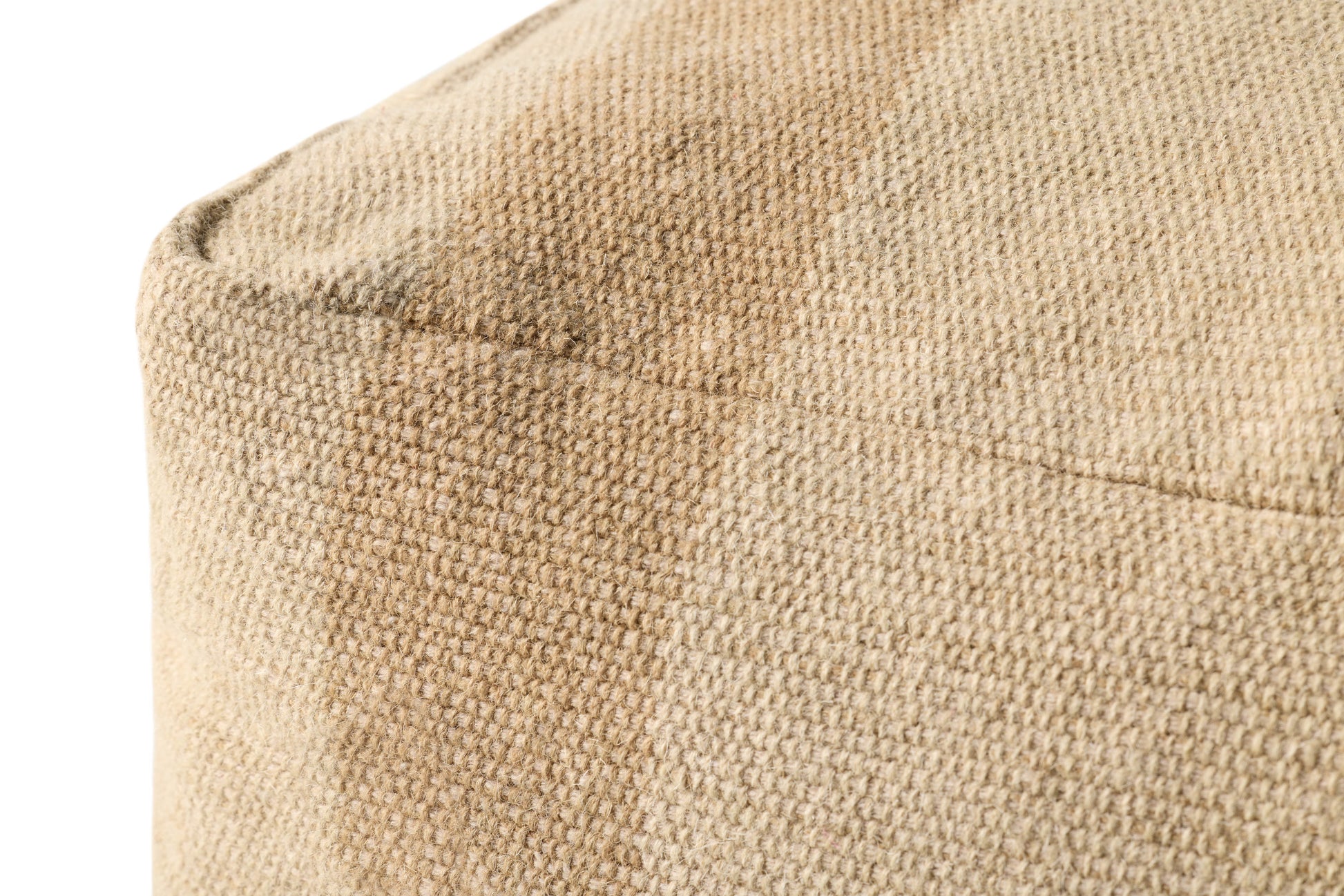 Leanne Ford x Loloi Rosemoor Beige 24" x 24" x 13" Pouf - LFPF001 - 24" x 24" x 13"