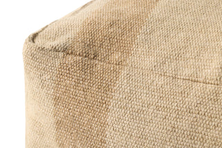 Leanne Ford x Loloi Rosemoor Beige 24" x 24" x 13" Pouf - LFPF001 - 24" x 24" x 13"