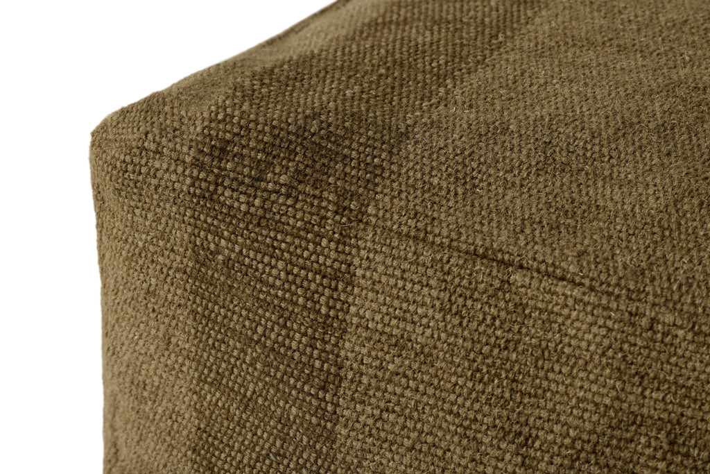 Leanne Ford x Loloi Rosemoor Brown 24" x 24" x 13" Pouf - LFPF001 - 24" x 24" x 13"