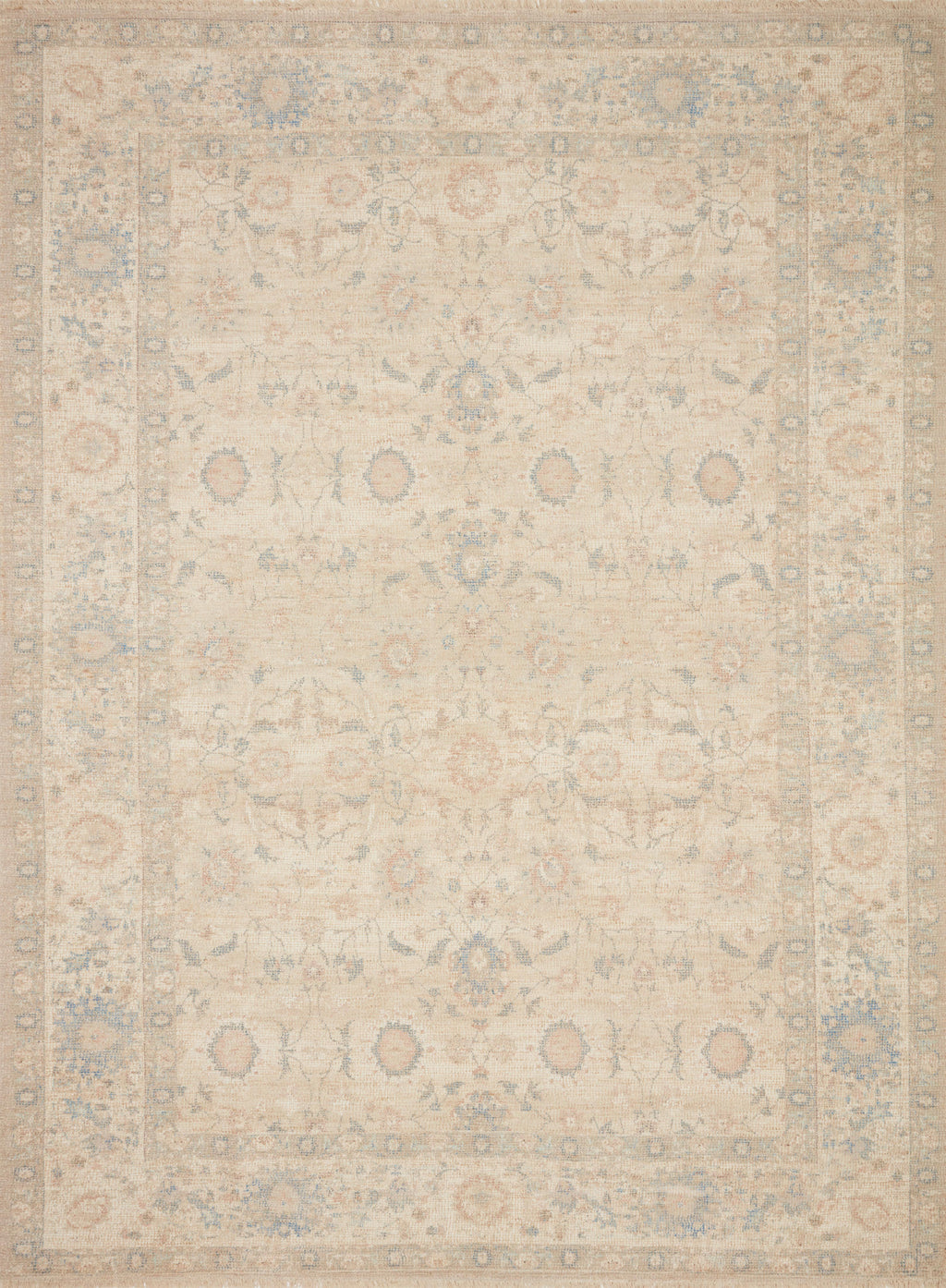 Priya Natural / Blue 9'-3" x 13' Area Rug - PRY-05 - 9'-3" x 13'