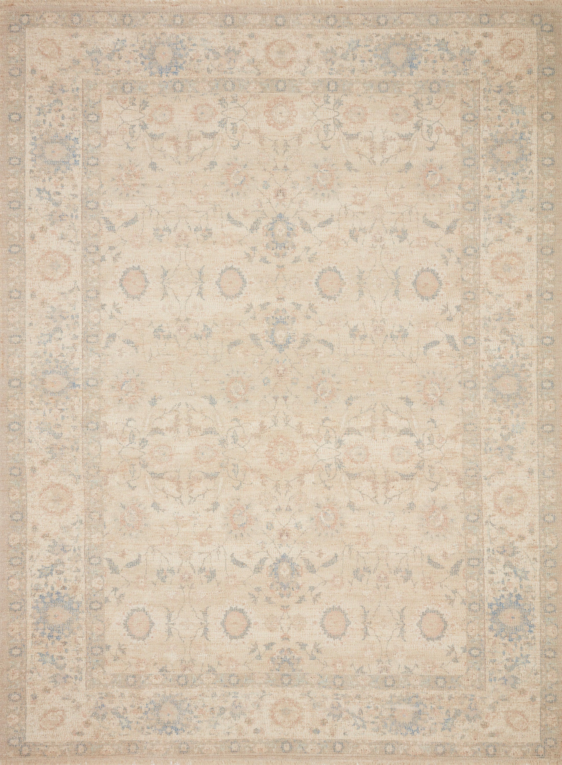 Priya Natural / Blue 9'-3" x 13' Area Rug - PRY-05 - 9'-3" x 13'