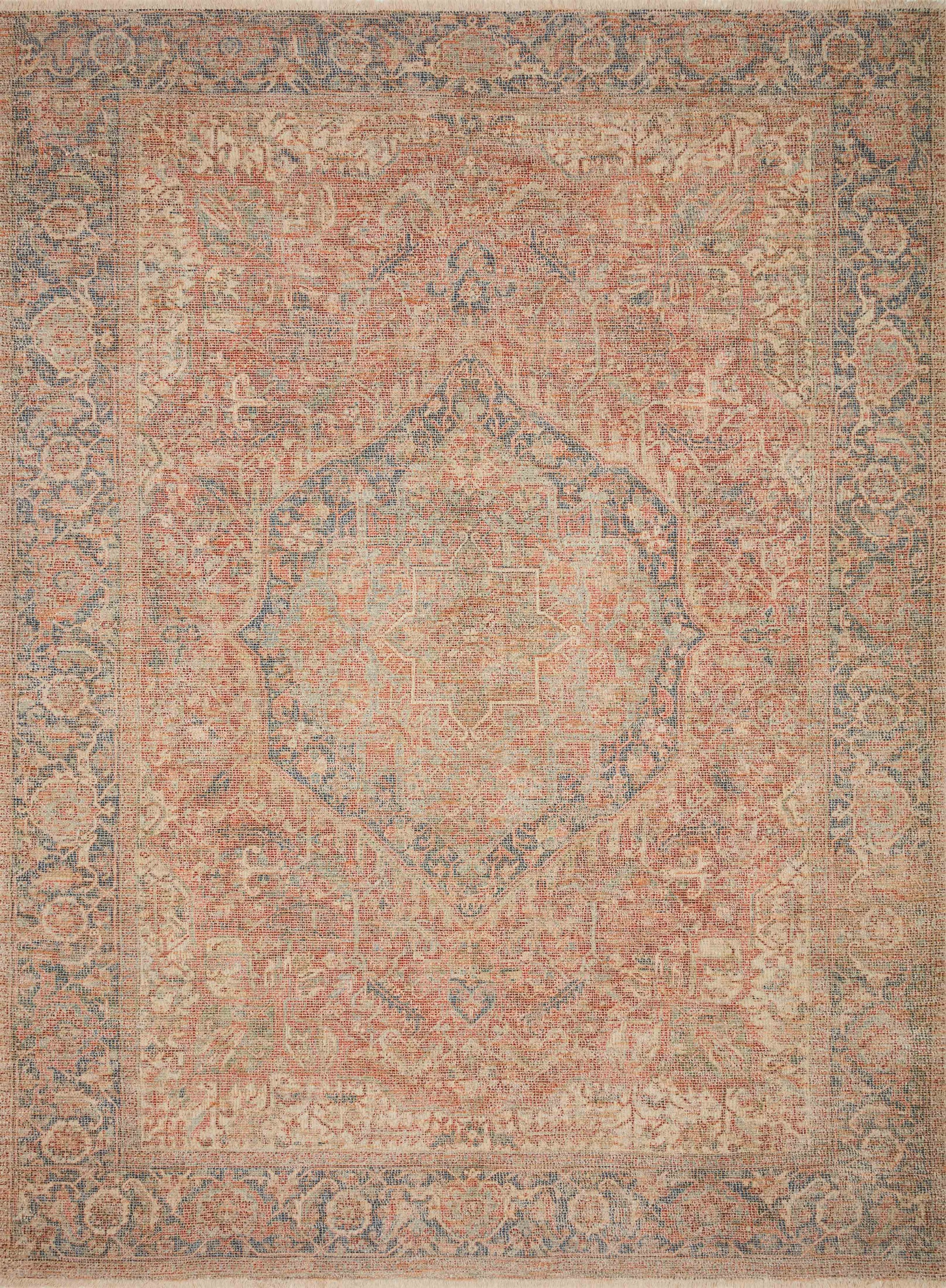Priya Brick / Navy 9'-3" x 13' Area Rug - PRY-07 - 9'-3" x 13'