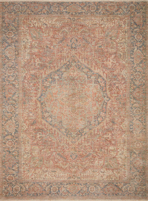 Priya Brick / Navy 9'-3" x 13' Area Rug - PRY-07 - 9'-3" x 13'