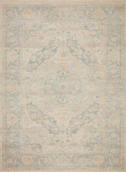 Loloi Priya Bone / Bluestone 9'-3" x 13' Area Rug - PRY-08 - 9'-3" x 13'