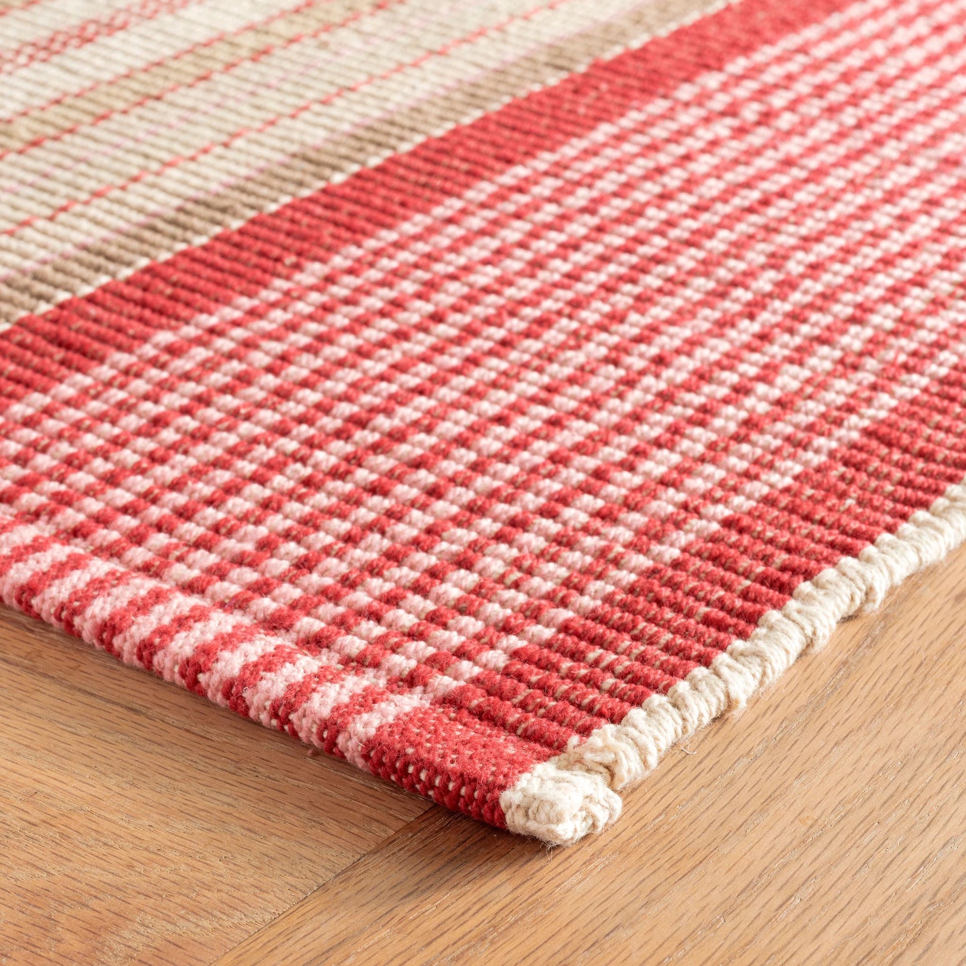 Framboise Handwoven Cotton Rug - PRSFR - Runner-2.5x12
