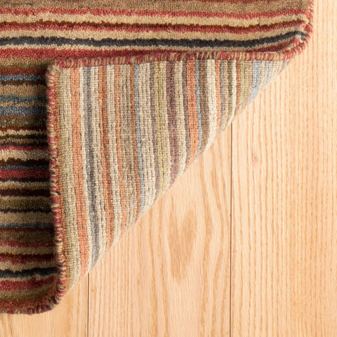 Brindle Stripe Spice Hand Loom Knotted Wool Rug - RDA080 - 10x14