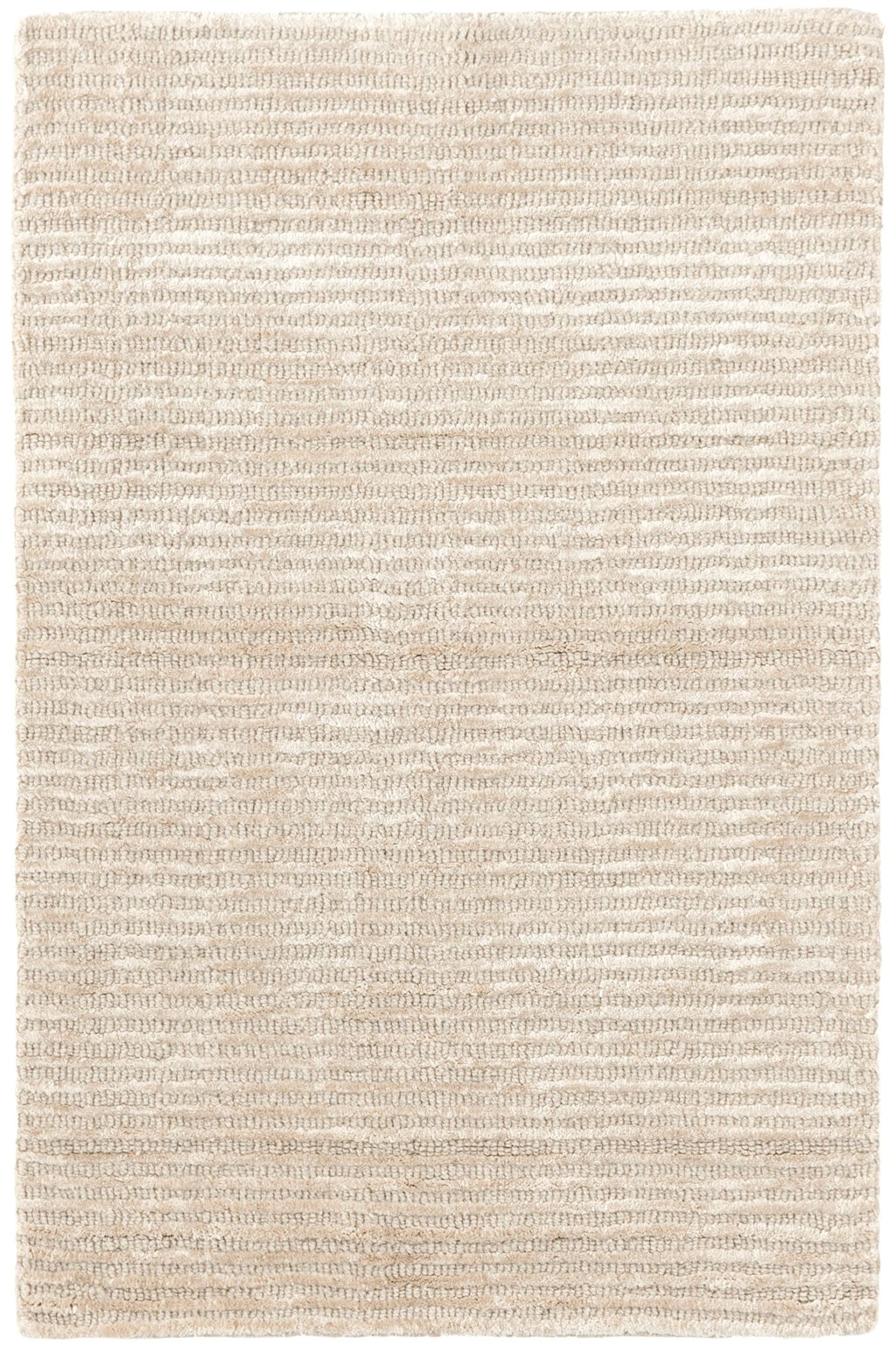 Cut Stripe Ivory Hand Knotted Viscose/Wool Rug - RDA243 - 10x14