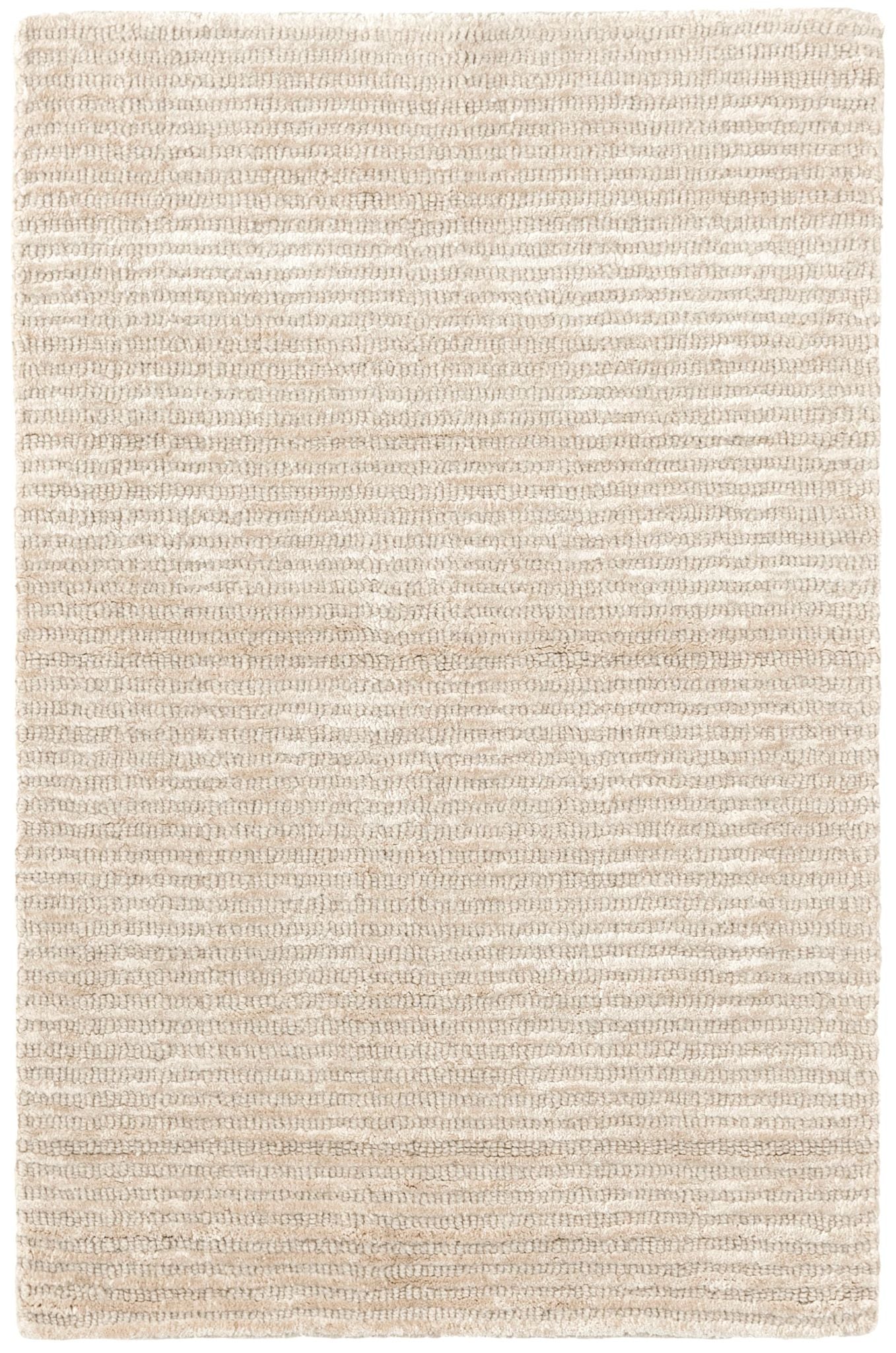 Cut Stripe Ivory Hand Knotted Viscose/Wool Rug - RDA243 - 10x14