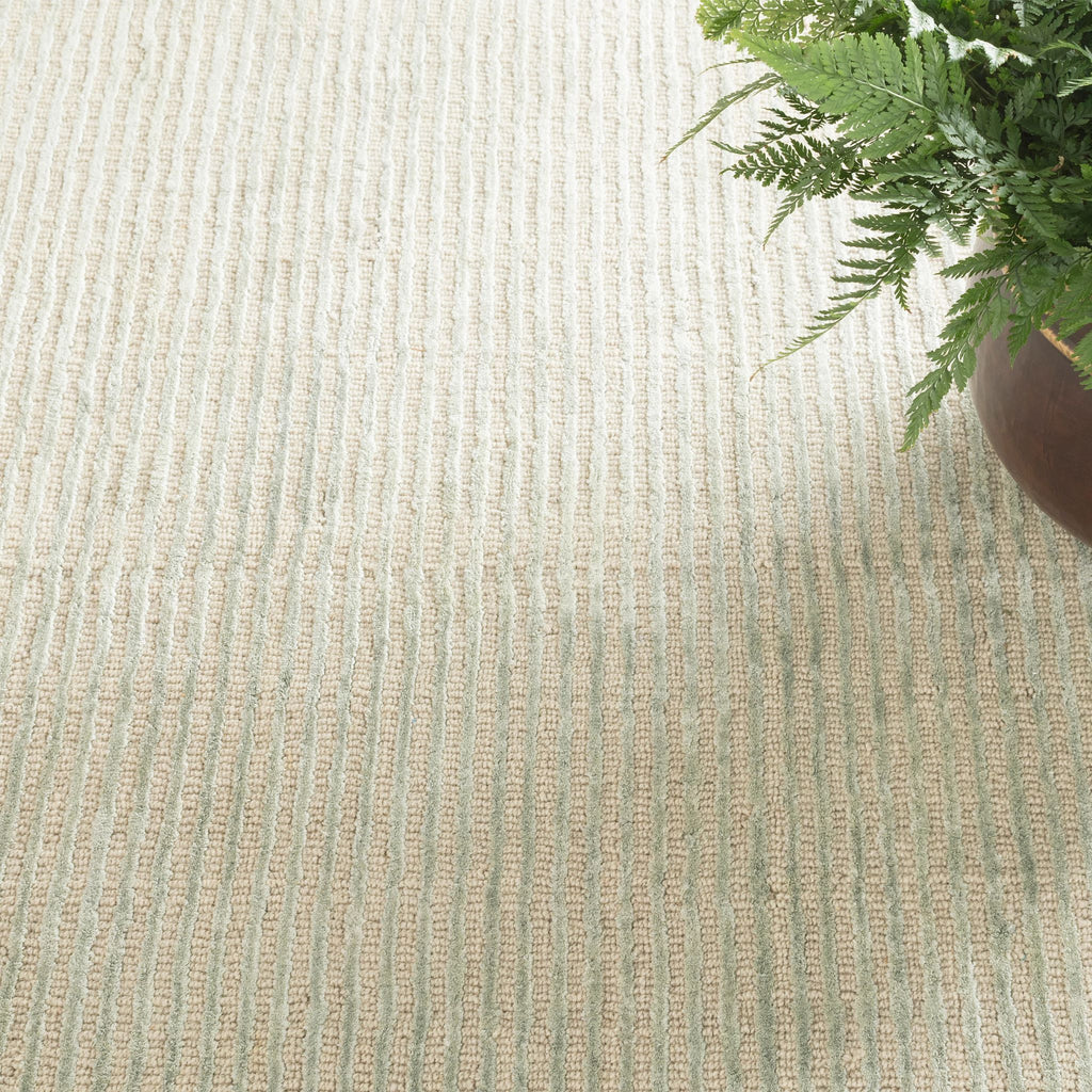 Cut Stripe Ocean Hand Knotted Viscose/Wool Rug - RDA244 - 10x14