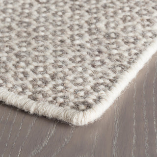 Honeycomb Ivory/Grey Handwoven Wool Rug - RDA308 - 10x14
