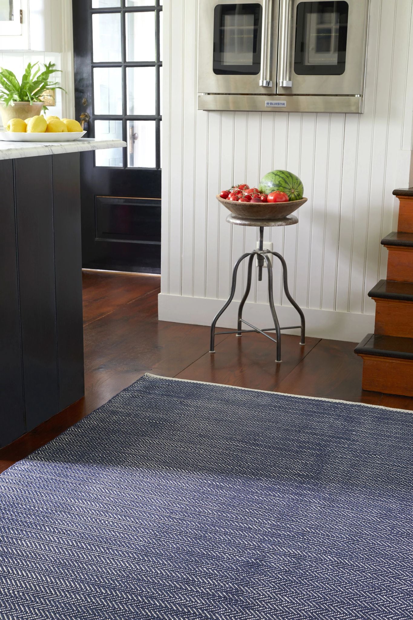 Herringbone Indigo Handwoven Cotton Rug - RDA356 - Runner-2.5x12