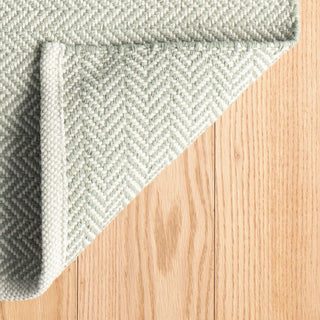 Herringbone Ocean Handwoven Cotton Rug - RDA357 - Runner-2.5x12