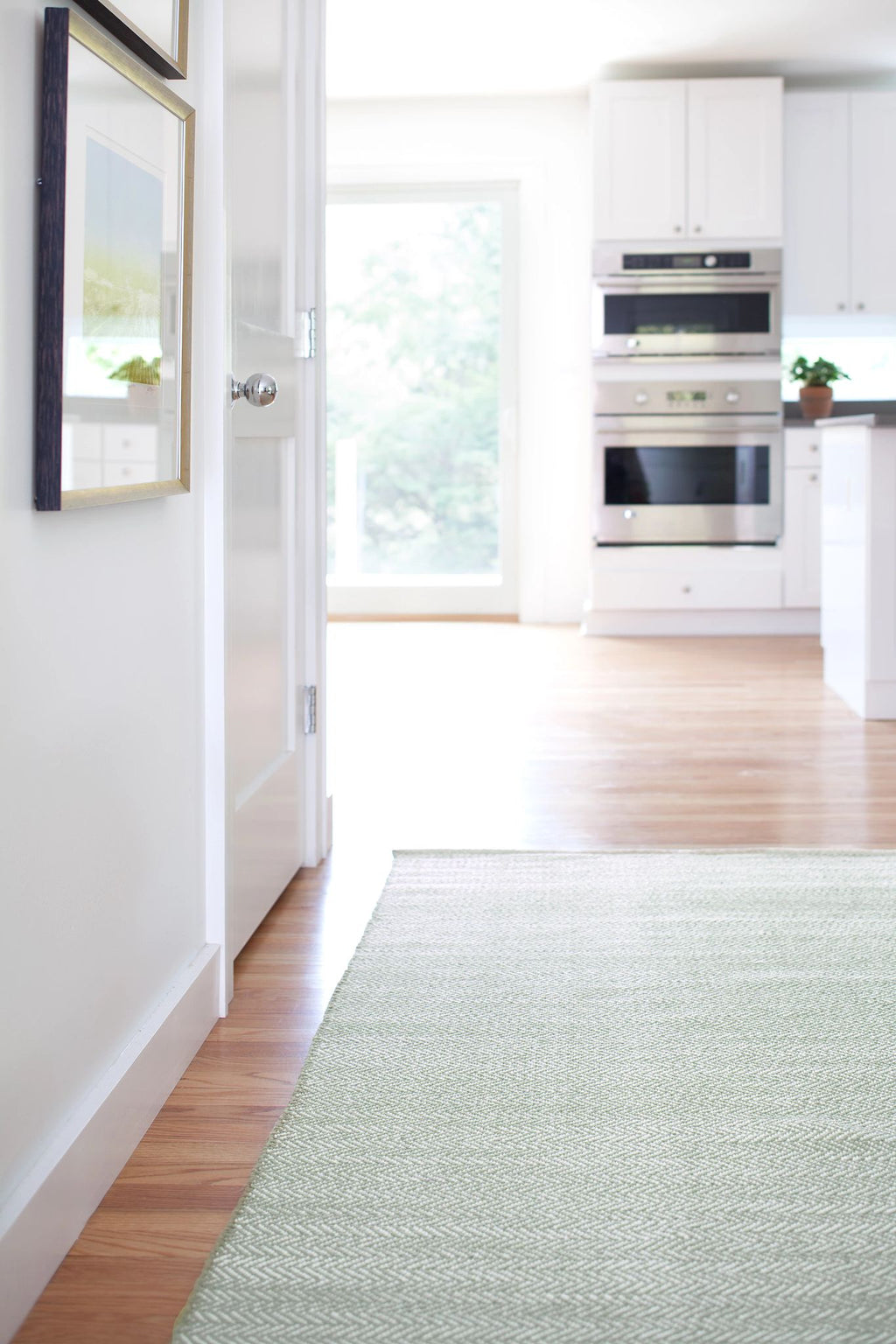 Herringbone Ocean Handwoven Cotton Rug - RDA357 - Runner-2.5x12