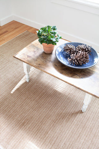 Herringbone Stone Handwoven Cotton Rug - RDA359 - Runner-2.5x12