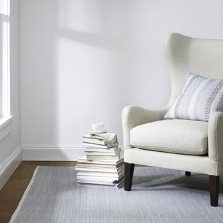 Herringbone Swedish Blue Handwoven Cotton Rug - RDA360 - Runner-2.5x12