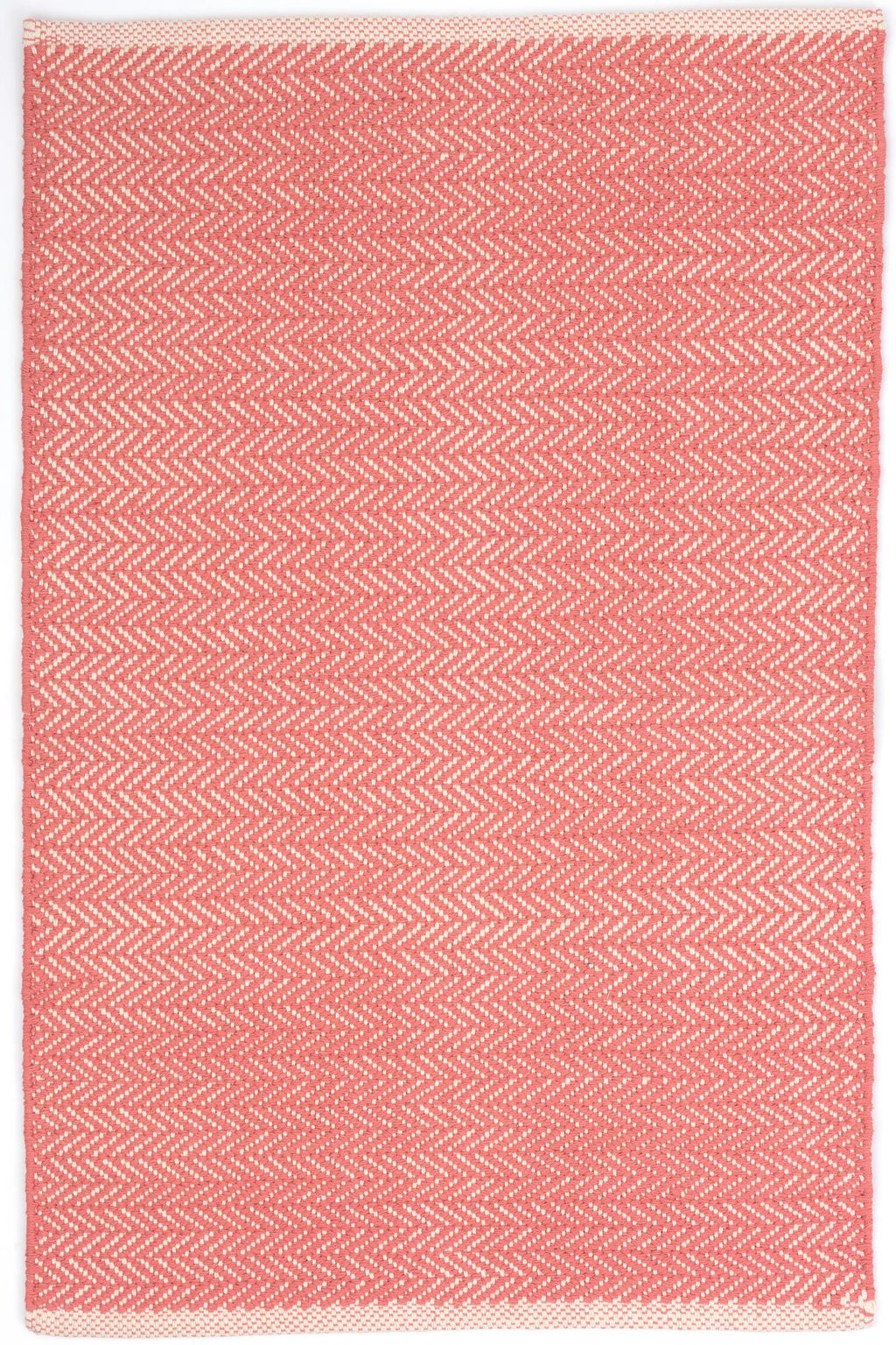 Herringbone Coral Handwoven Cotton Rug - RDA420 - Runner-2.5x12