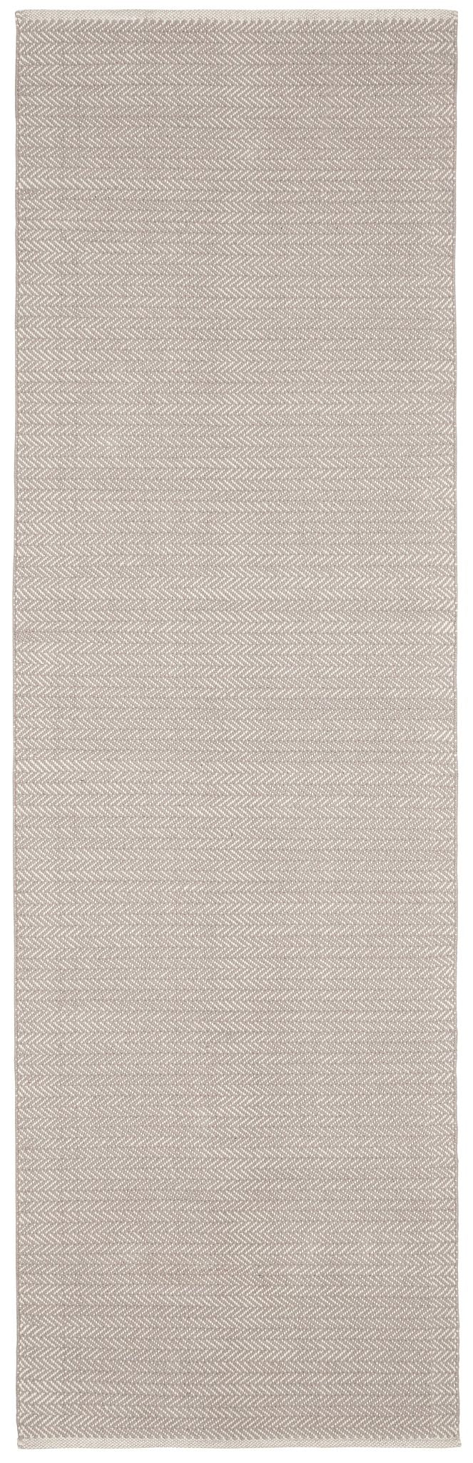 Herringbone Dove Grey Handwoven Cotton Rug - RDA421 - Runner-2.5x12