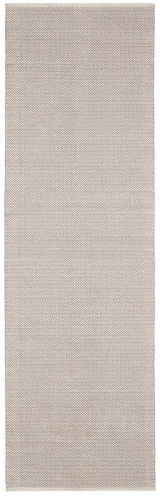 Herringbone Dove Grey Handwoven Cotton Rug - RDA421 - Runner-2.5x12