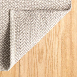 Herringbone Dove Grey Handwoven Cotton Rug - RDA421 - Runner-2.5x12