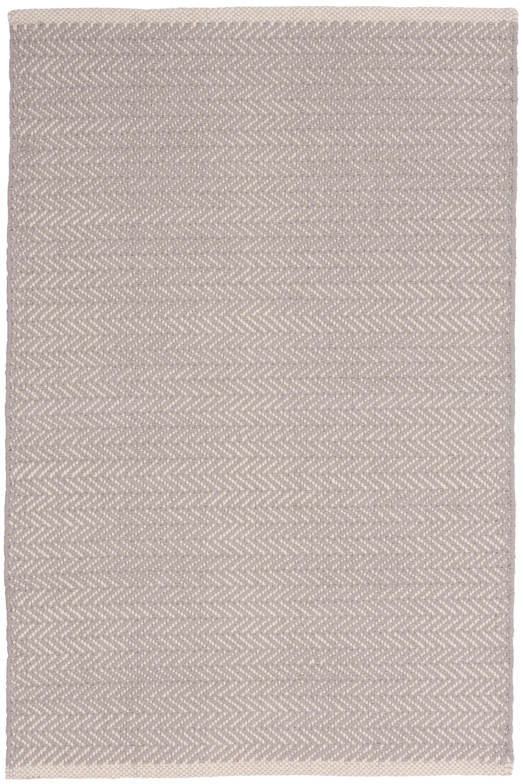 Herringbone Dove Grey Handwoven Cotton Rug - RDA421 - 10x14