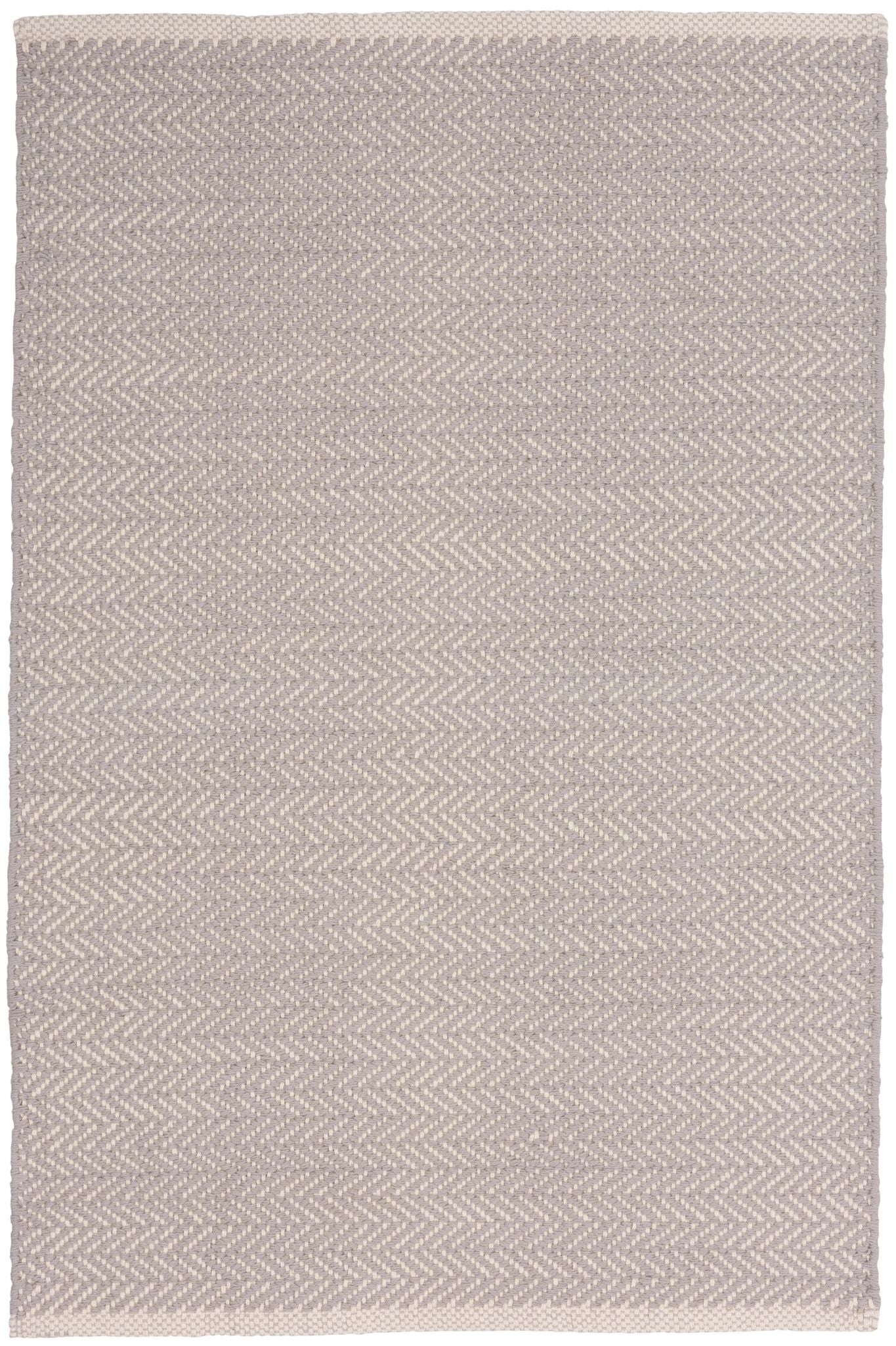 Herringbone Dove Grey Handwoven Cotton Rug - RDA421 - 10x14