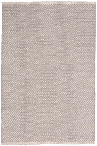 Herringbone Dove Grey Handwoven Cotton Rug - RDA421 - 10x14