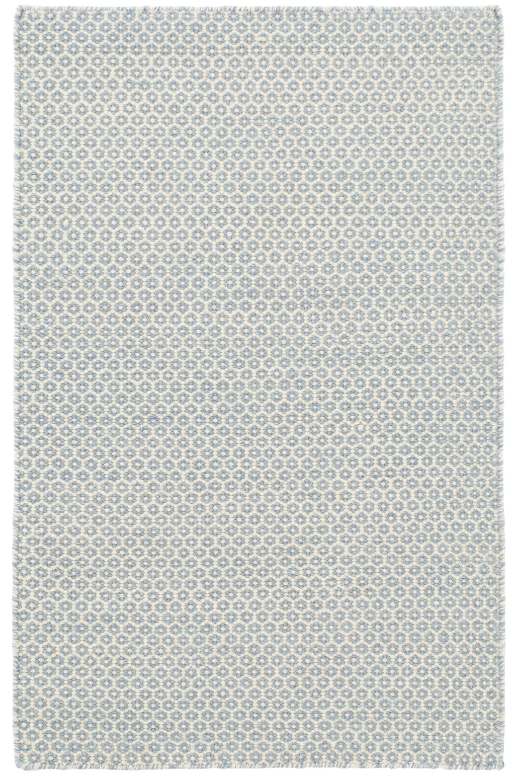 Honeycomb French Blue/Ivory Handwoven Wool Rug - RDA446 - 10x14