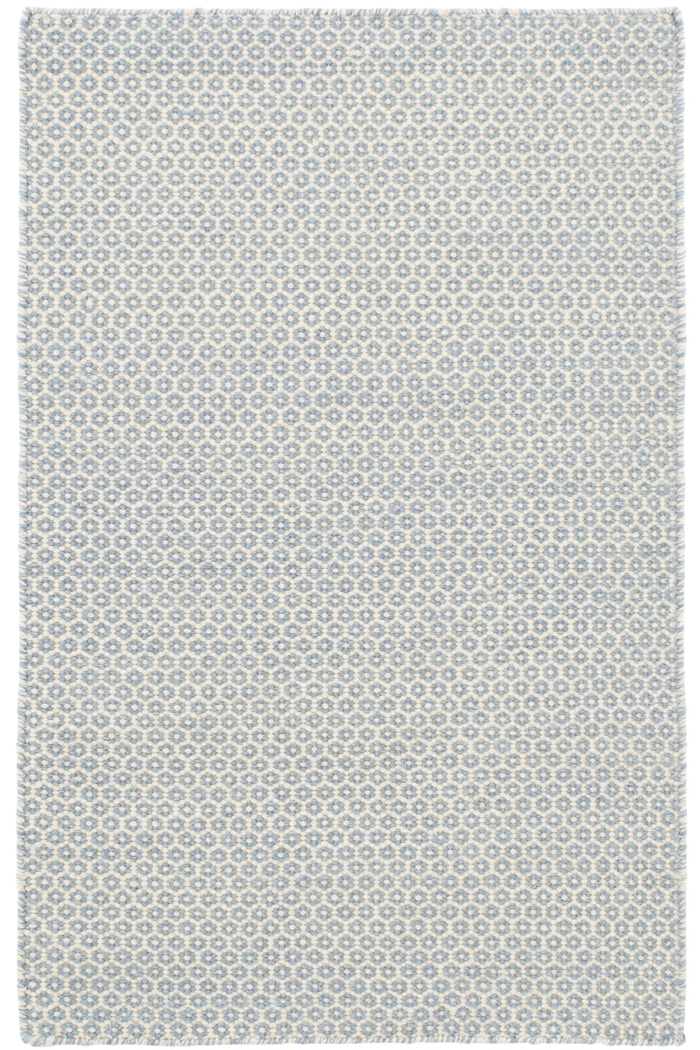 Honeycomb French Blue/Ivory Handwoven Wool Rug - RDA446 - 10x14