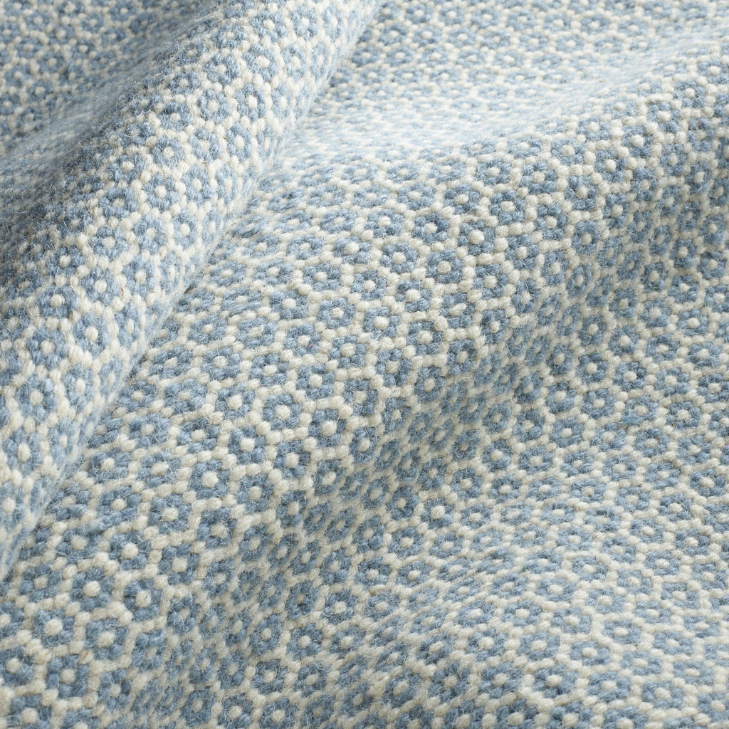 Honeycomb French Blue/Ivory Handwoven Wool Rug - RDA446 - 10x14