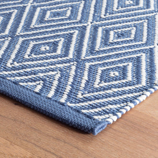 Diamond Denim/White Handwoven Indoor/Outdoor Rug - RDB098 - 8.5x11