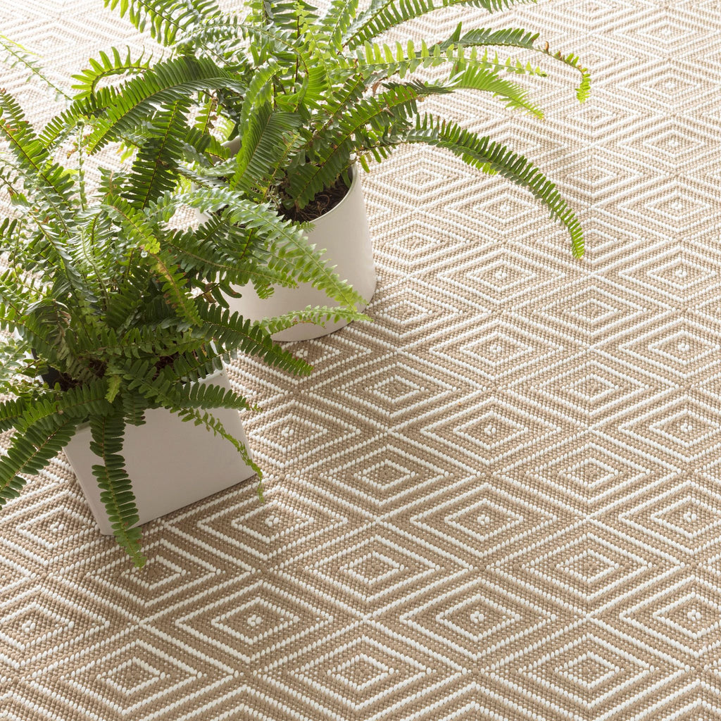 Diamond Khaki/White Handwoven Indoor/Outdoor Rug - RDB136 - Runner-2.5x12