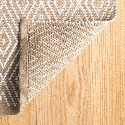 Diamond Khaki/White Handwoven Indoor/Outdoor Rug - RDB136 - Runner-2.5x12