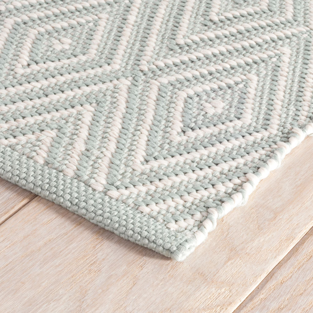 Diamond Light Blue/Ivory Handwoven Indoor/Outdoor Rug - RDB163 - Runner-2.5x18