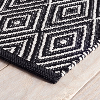 Diamond Black/Ivory Handwoven Indoor/Outdoor Rug - RDB170 - Runner-2.5x18