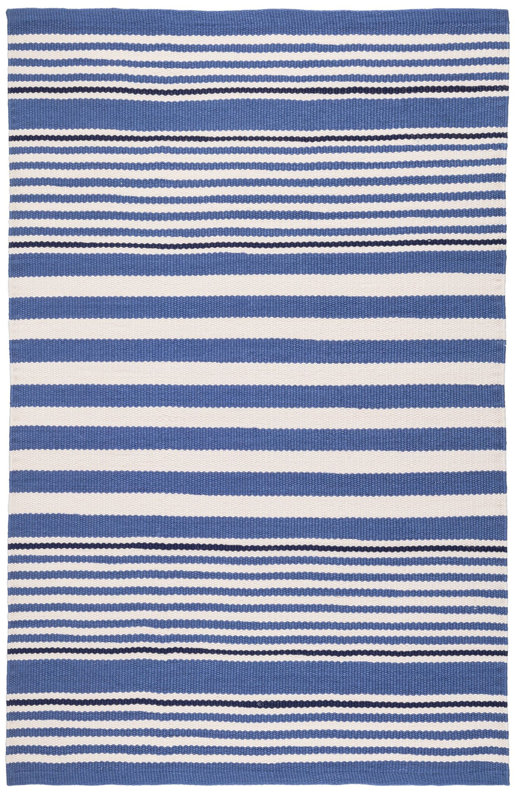 Rugby Stripe Denim Handwoven Indoor/Outdoor Rug - RDB176 - Runner-2.5x18