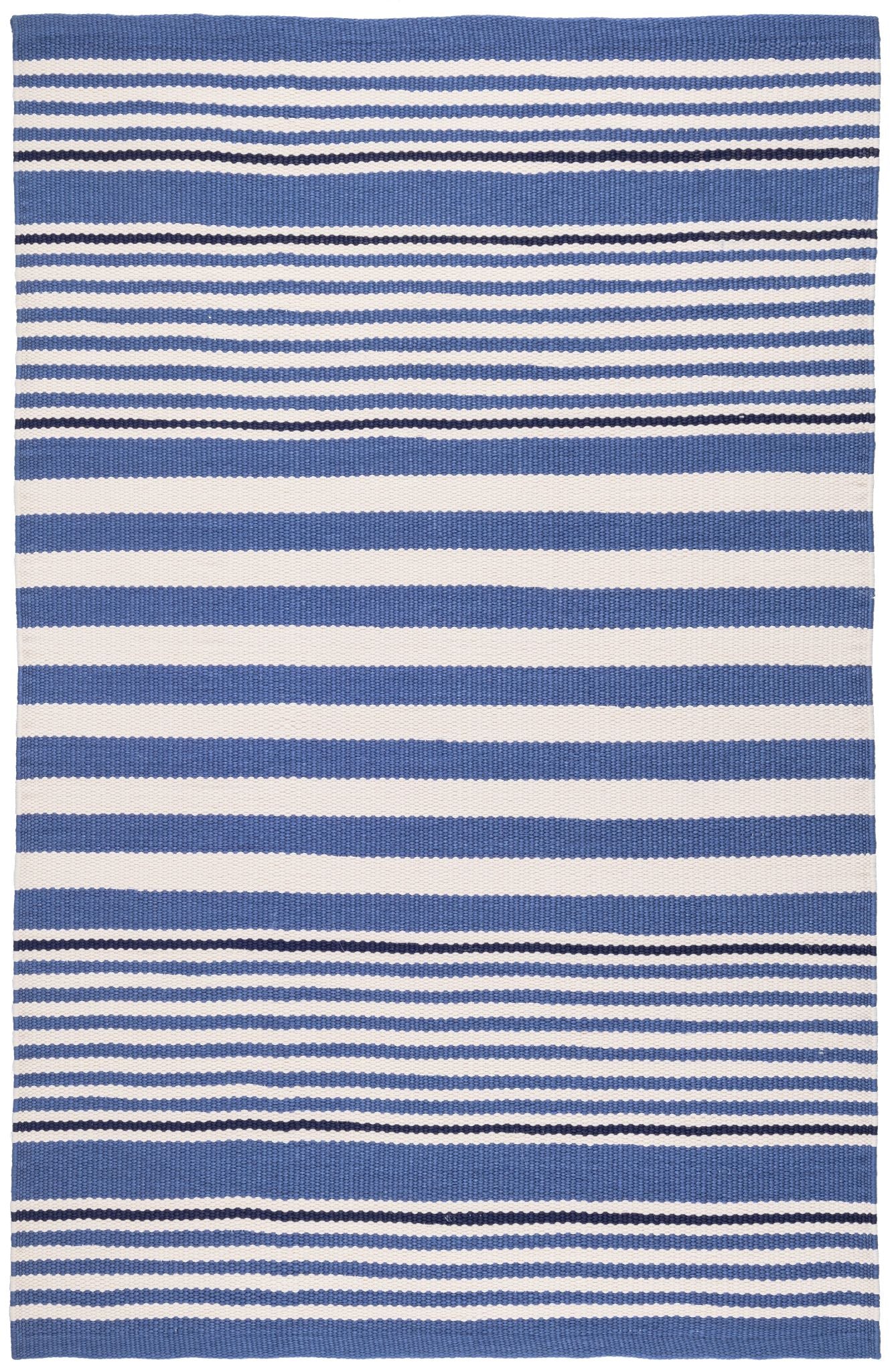 Rugby Stripe Denim Handwoven Indoor/Outdoor Rug - RDB176 - Runner-2.5x18