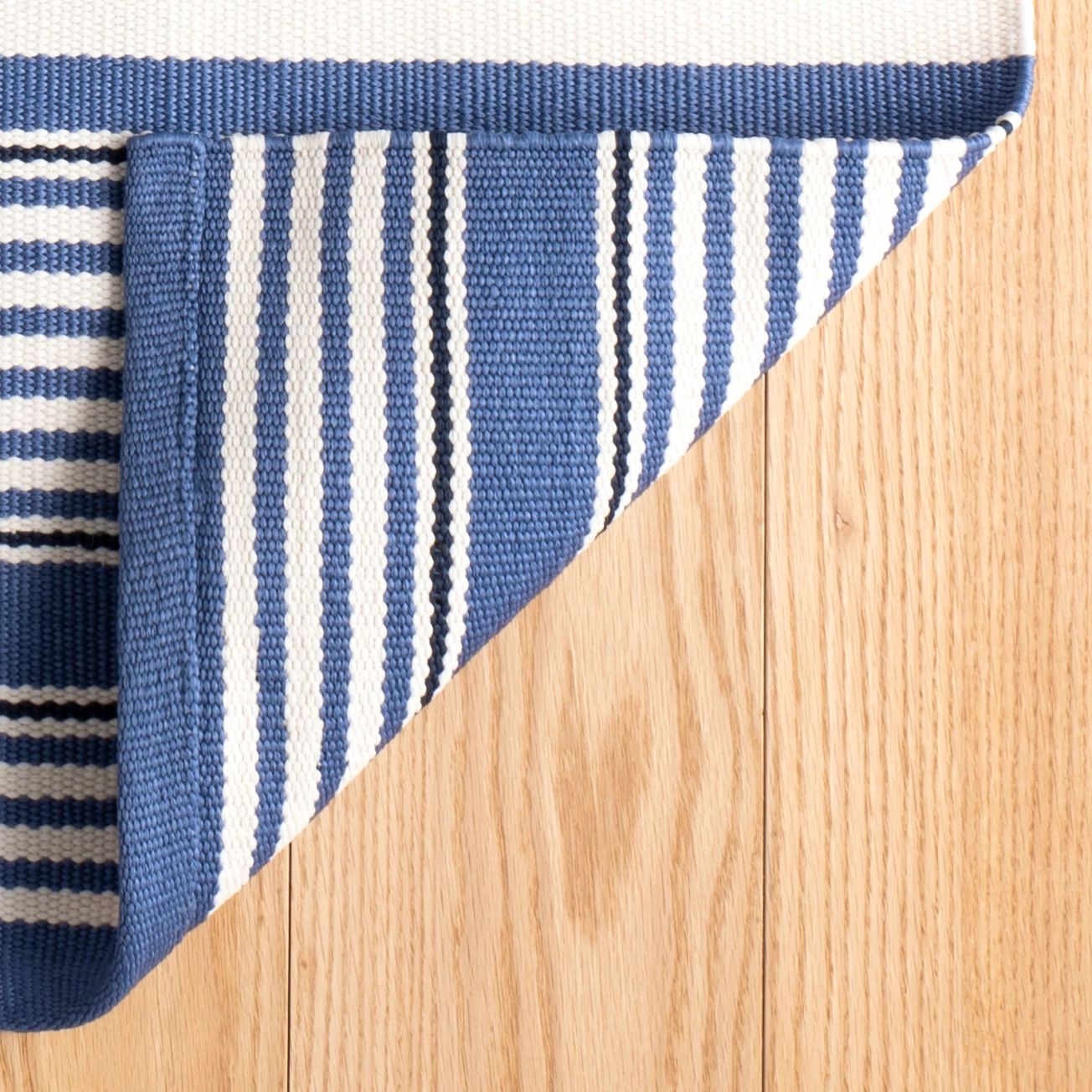 Rugby Stripe Denim Handwoven Indoor/Outdoor Rug - RDB176 - Runner-2.5x18
