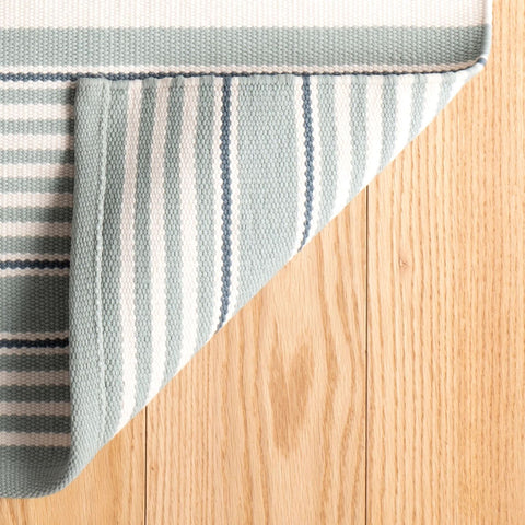 Rugby Stripe Light Blue Handwoven Indoor/Outdoor Rug - RDB177 - Runner-2.5x18