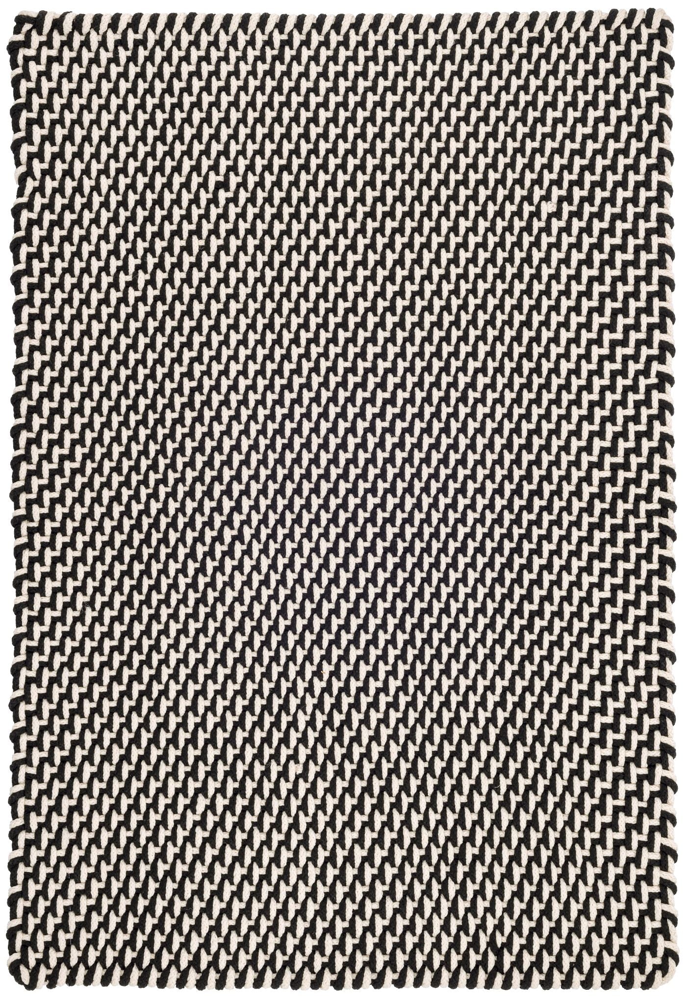 Two-Tone Rope Black/Ivory Handwoven Indoor/Outdoor Rug - RDB219 - 12x16