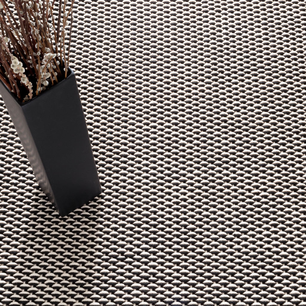 Two-Tone Rope Black/Ivory Handwoven Indoor/Outdoor Rug - RDB219 - 12x16