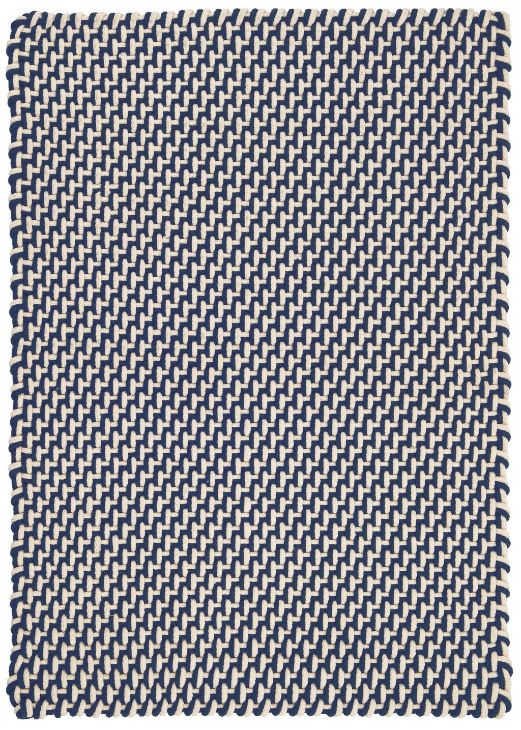 Two-Tone Rope Navy/Ivory Handwoven Indoor/Outdoor Rug - RDB221 - Runner-2.5x18