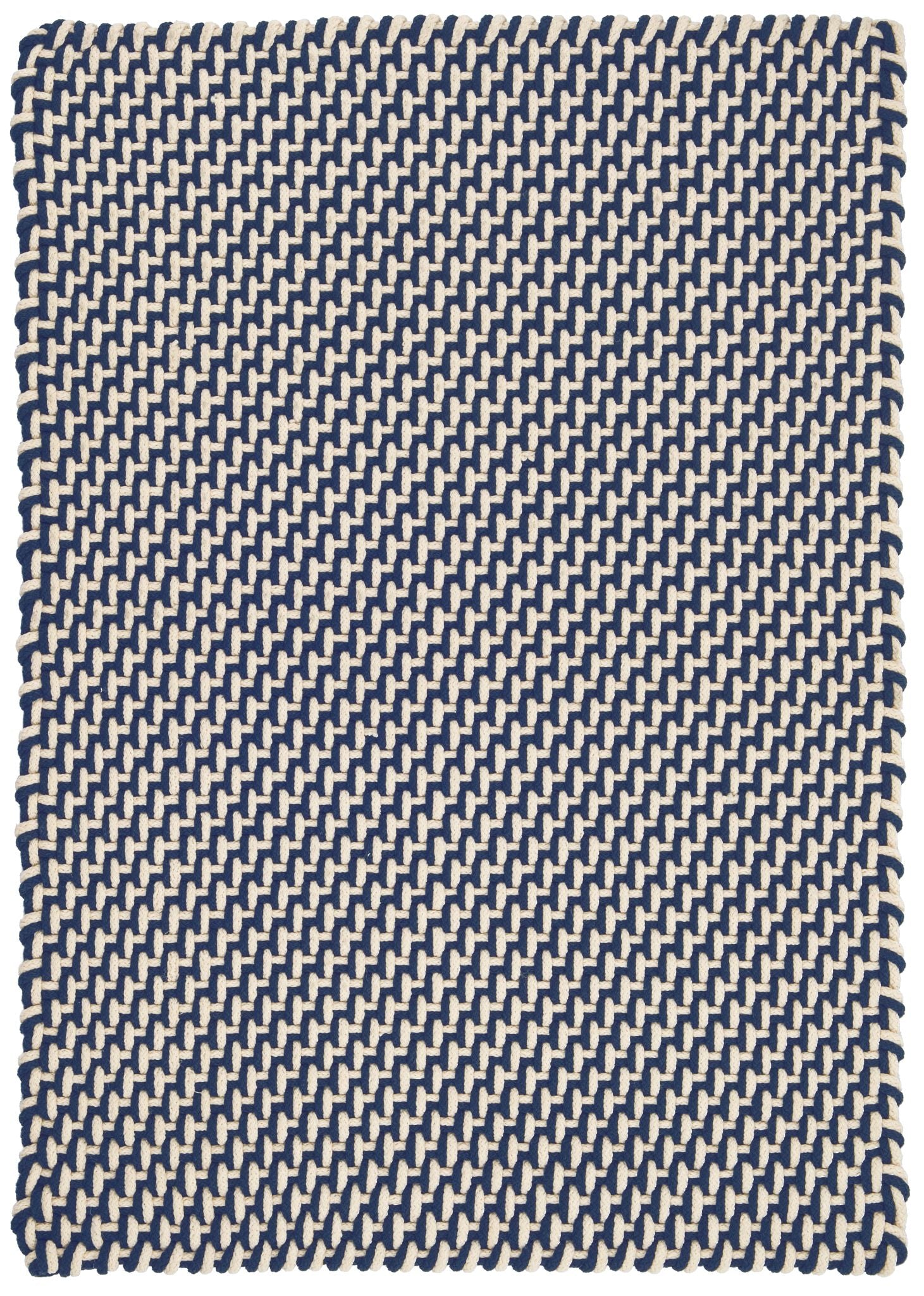 Two-Tone Rope Navy/Ivory Handwoven Indoor/Outdoor Rug - RDB221 - Runner-2.5x18