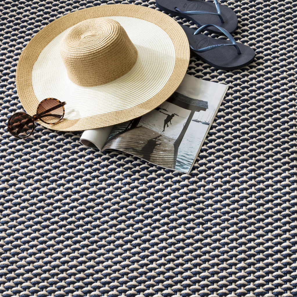 Two-Tone Rope Navy/Ivory Handwoven Indoor/Outdoor Rug - RDB221 - Runner-2.5x18